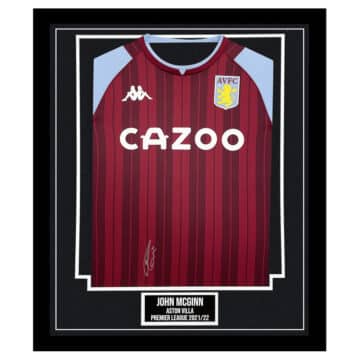 Signed John McGinn Framed Aston Villa Shirt - Premier League 2122