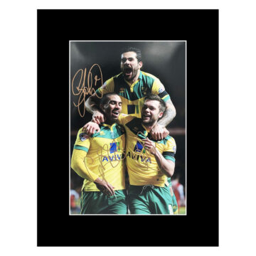 Signed Johnson, Grabban & Hanley Photo Display - 16x12 Norwich City Icons