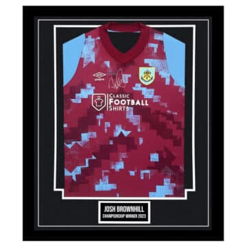 Signed Josh Brownhill Framed Burnley Shirt - Championship Winner 2023