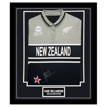 Signed Kane Williamson Framed Shirt - New Zealand Cricket Captain