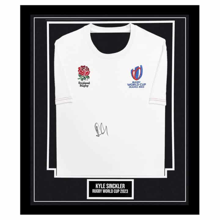 Signed Kyle Sinckler Framed England Shirt - Rugby World Cup 2023