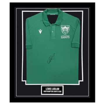 Signed Lewis Ludlam Framed Shirt - Northampton Saints Icon