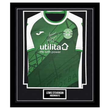 Signed Lewis Stevenson Framed Shirt - Hibernian FC Icon