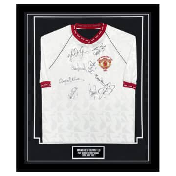 Signed Manchester United FC Framed Shirt - Cup Winners Cup Final 1991