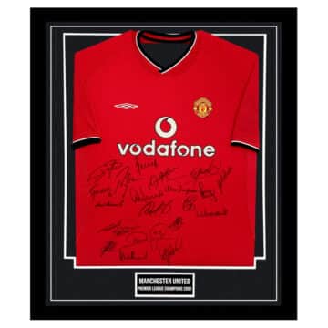 Signed Manchester United FC Framed Shirt - Premier League Champions 2001