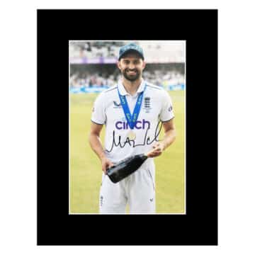 Signed Mark Wood Photo Display 16x12 - England Cricket Icon