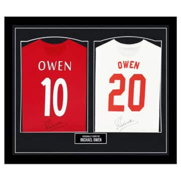 Signed Michael Owen Framed Shirts - England & Liverpool Icon