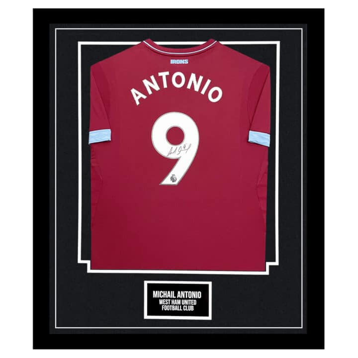 Signed Michail Antonio Framed Shirt - West Ham United FC Autograph