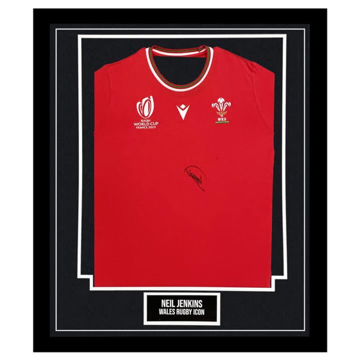 Signed Neil Jenkins Framed Shirt - Wales Rugby Icon