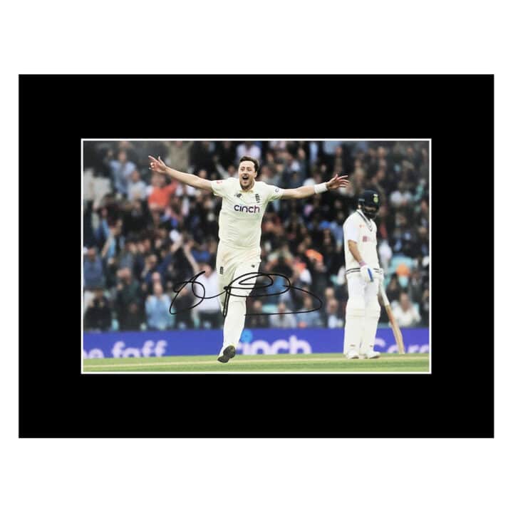 Signed Ollie Robinson Photo Display 16x12 - England Cricket Autograph