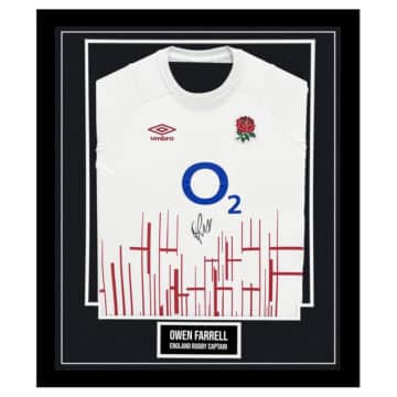 Signed Owen Farrell Framed Shirt - England Rugby Captain Autograph