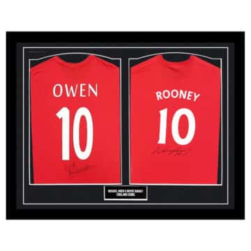 Signed Owen & Rooney Framed Duo Shirts - England Icons Autograph