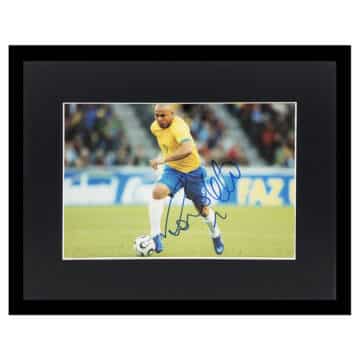 Signed Ronaldo Framed Photo Display - 16x12 Brazil Icon Autograph