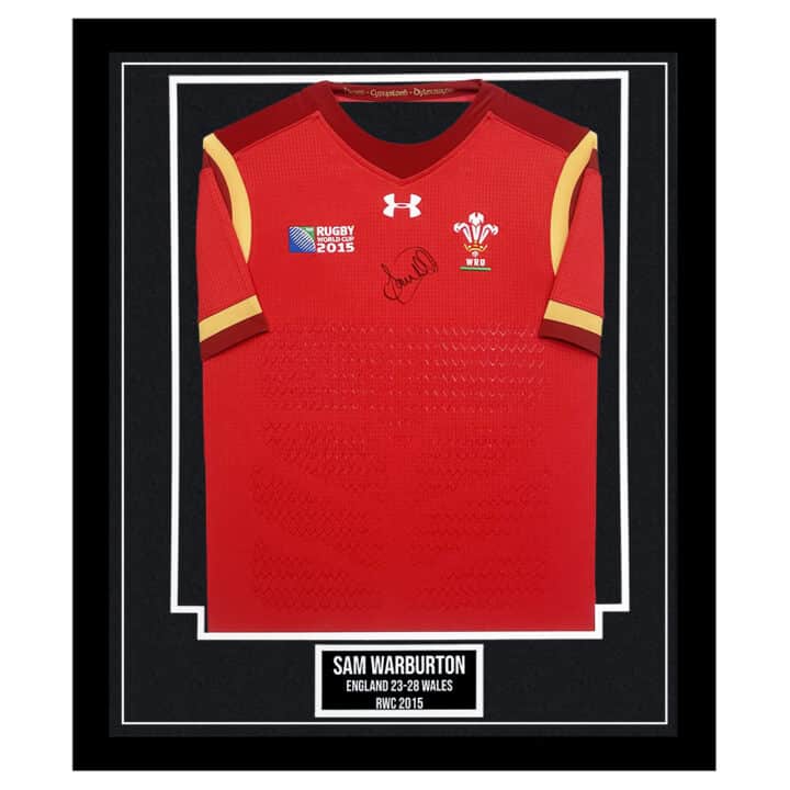 Signed Sam Warburton Framed Shirt - England vs Wales RWC 2015