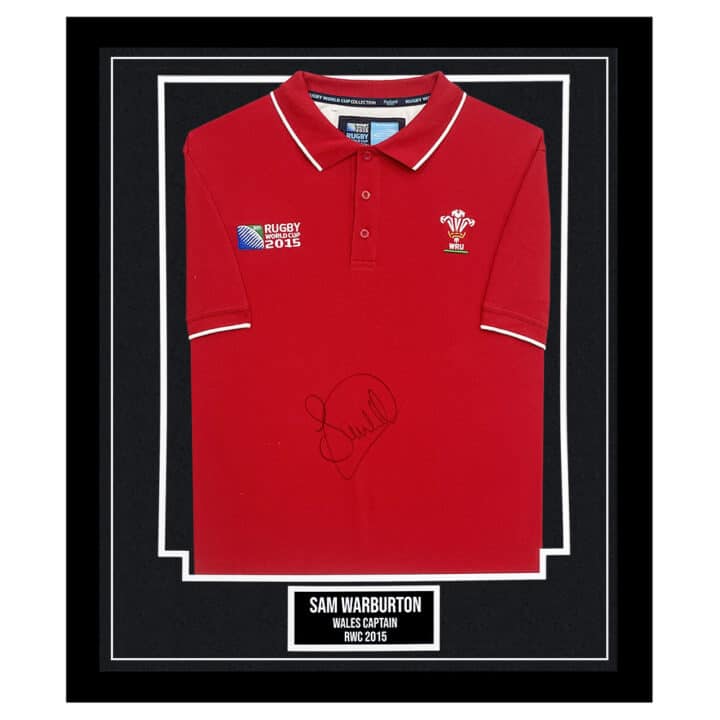 Signed Sam Warburton Framed Shirt - Wales Captain RWC 2015