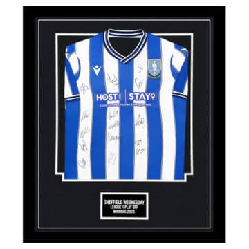 Signed Sheffield Wednesday Framed Shirt - League 1 Playoff Winners 2023