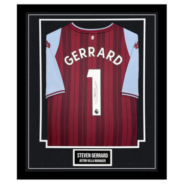 Signed Steven Gerrard Framed Shirt - Aston Villa Manager Icon