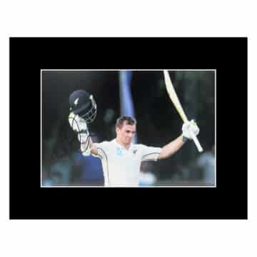 Signed Tom Latham Photo Display 16x12 - New Zealand Cricket Icon