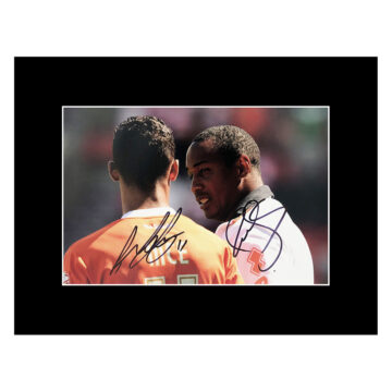 Signed Tom & Paul Ince Photo Display - 16x12 Blackpool Icons