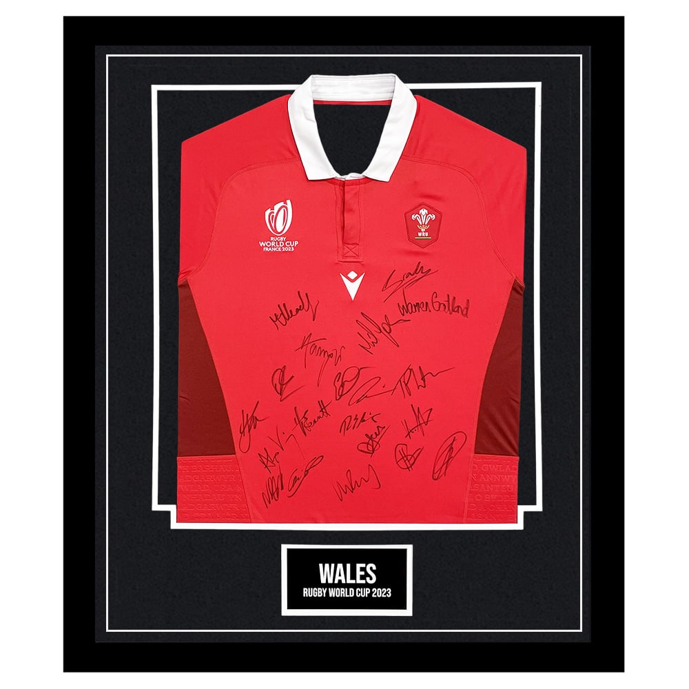 Signed Wales Framed Shirt - Rugby World Cup 2023