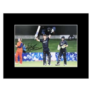 Signed Wil Young Photo Display 16x12 - New Zealand Cricket Autograph