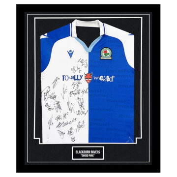 Framed Blackburn Rovers 'Ewood Park' Signed Shirt - Championship Autograph 2024