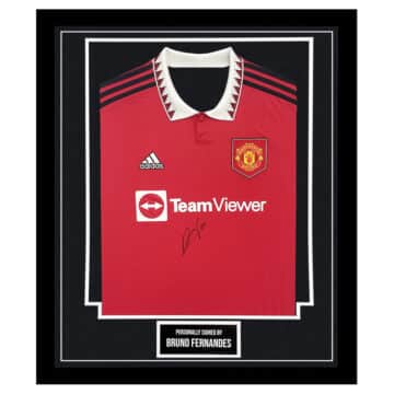 Framed Bruno Fernandes Signed Shirt - Manchester United Autograph