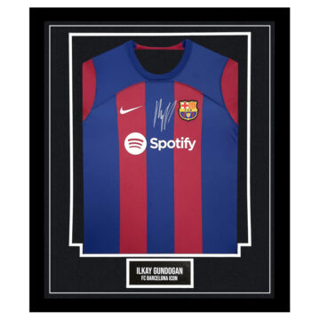 Framed Ilkay Gundogan Signed Shirt - Barcelona Icon Autograph