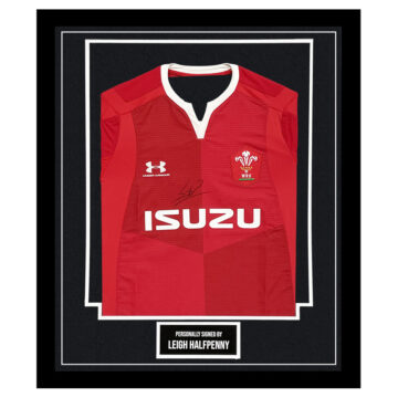 Framed Leigh Halfpenny Signed Shirt - Wales Rugby Autograph