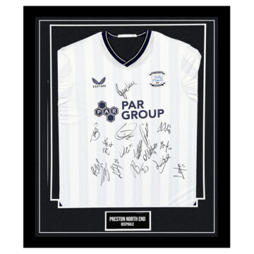 Framed Preston North End 'Deepdale' Signed Shirt - Championship Squad 2024