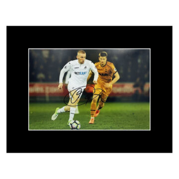 Signed Oli McBurnie Photo Display 16x12 - Swansea City Icon