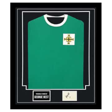 George Best Signed Framed Display - Northern Ireland Autograph Shirt