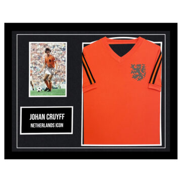 Signed Johan Cruyff Framed Display - Netherlands Icon Shirt