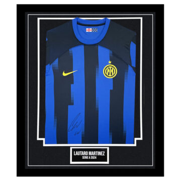 Lautaro Martinez Signed Shirt - Framed Serie A 2024 Autograph