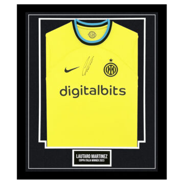 Framed Lautaro Martinez Signed Shirt - Coppa Italia Winner 2023