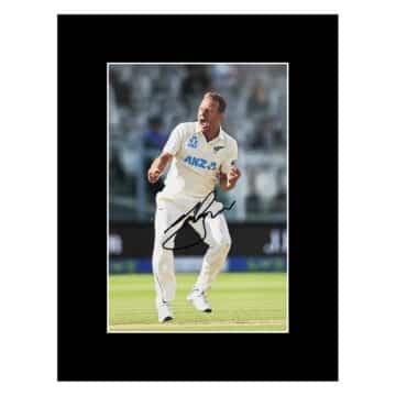 Signed Neil Wagner Photo Display 16×12 – New Zealand Icon