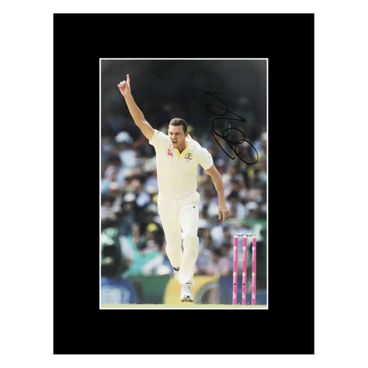 Signed Josh Hazlewood Photo Display 16×12 – Australia Icon