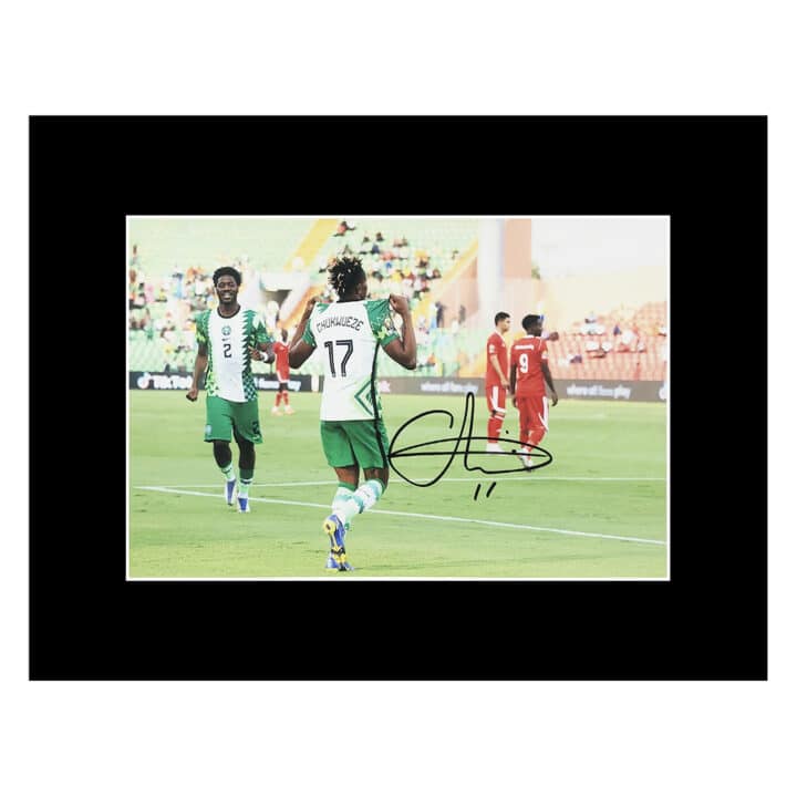 Signed Samuel Chukwueze Photo Display 16×12 – Nigeria Icon