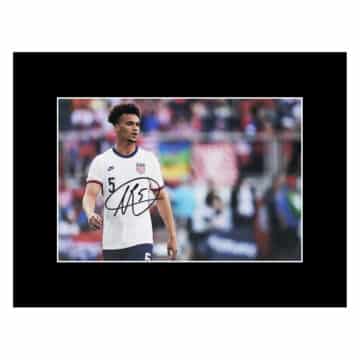 Signed Antonee Robinson Photo Display 16×12 – USA Icon