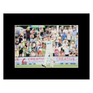 Signed Tom Latham Photo Display – 16×12 New Zealand Icon