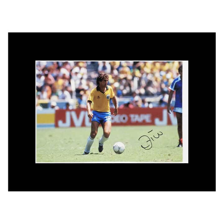 Signed Zico Photo Display – 16×12 Brazil Icon