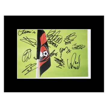 Signed AFC Bournemouth Photo Display – 16×12 Squad Icon