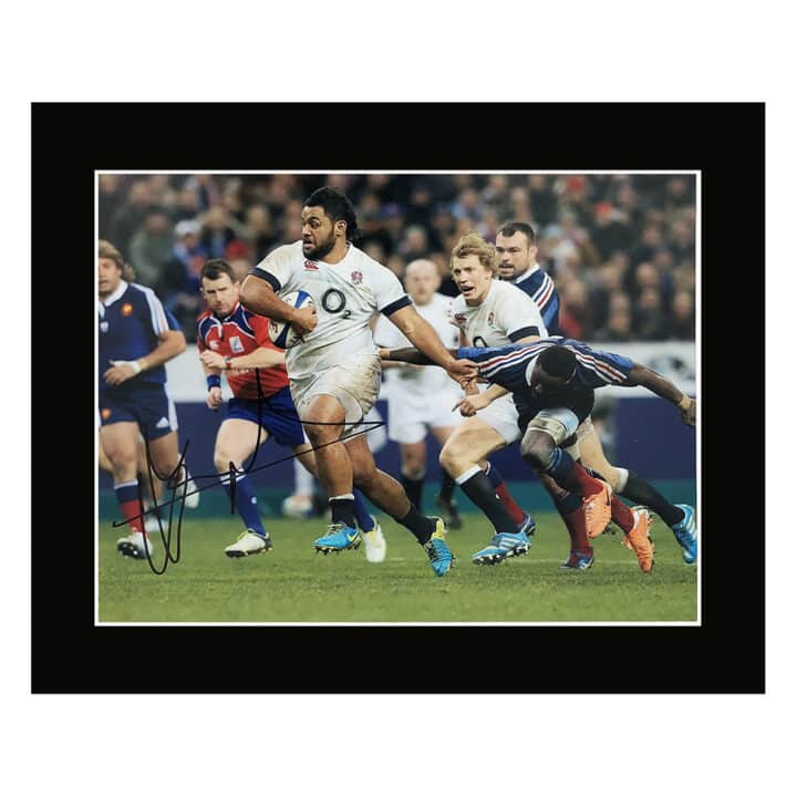 Signed Billy Vunipola Photo Display 12x10 - England Icon Autograph