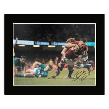 Signed Owen Lane Photo Display 12×10 – Wales Icon