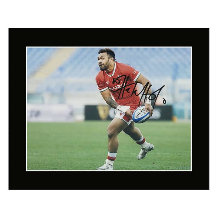 Signed Willis Halaholo Photo Display 12x10 - Wales Icon Autograph