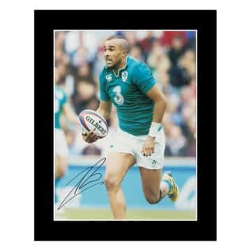 Signed Simon Zebo Photo Display 12x10 - Ireland Icon Autograph