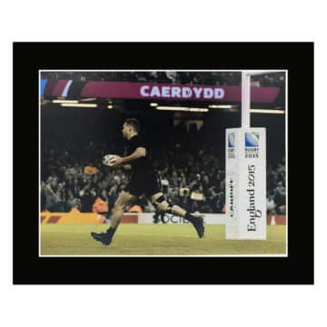 Signed Tawera Kerr-Barlow Photo Display 12x10 - All Blacks Icon