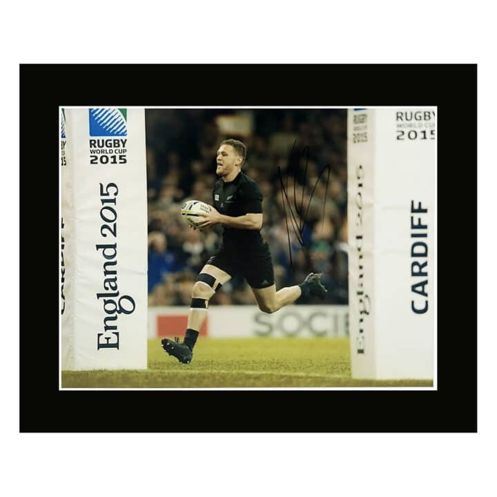 Signed Tawera Kerr-Barlow Photo Display 12x10 - All Blacks Icon Autograph