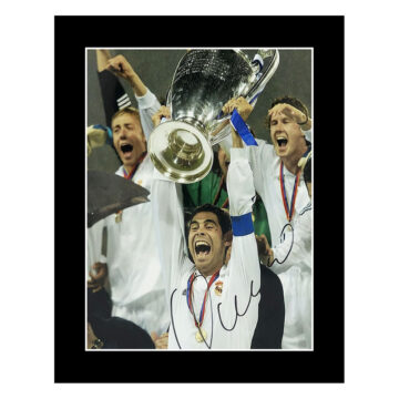 Signed Fernando Hierro Photo Display - 12x10 Real Madrid Icon