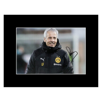 Signed Lucien Favre Photo Display - 16x12 Borussia Dortmund Icon